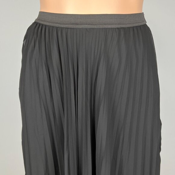 WD.NY Womens Plus Black Pleated Maxi Skirt Full Chiffon size 1X - Picture 2 of 11